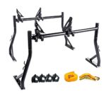 AA Products Model X35 Truck Rack (8) Non-Drilling C-Clamps Jetty Saddle Kayak Racks w/Extended Bolts Heavy Duty 1 Ton Ratcheting Strap