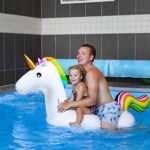 TURNMEON Big Inflatable Unicorn Pool Float Floatie with Durable Handles, Summer Beach Float Swimming Pool Party Toys Ride On Pool Float Lounge Raft Decorations Toys for Kids Adults(78.7″ X 69″ X 45″)