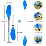 Boat Paddle (90.5”/83”)with Extra Sports Gift Pack! Kayak Paddle for Adults can be Split into Two Oars as Boat Paddle or canoe paddle.The Best Paddle for Inflatable Boat (blue-90.5”(gift-pack))