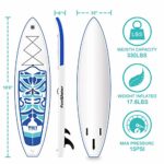 FunWater Inflatable 10’6×33″×6″ Ultra-Light (17.6lbs) SUP for All Skill Levels Everything Included with Stand Up Paddle Board, Adj Floating Paddles, Pump, ISUP Travel Backpack, Leash,Waterproof Bag,
