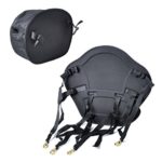 NKTM Kayak Boat Padded Seat with Backrest Portable Adjustable Strap Detachable Storage Bag for Fishing / Kayaking / Canoeing / Rafting – Black Gray