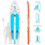 Tuxedo Sailor Inflatable Fishing Paddle Boards 12’×34″×6″ SUP Fishing Stand Up Paddle Board,Shoulder Strap,Fins,ISUP Adj Paddle,Backpack,Fishing Support Bases,,Kayak Seat