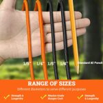 Bungee Shock Cord,Elastic Rope,Bungee Straps,Kayak Elastic Cord,Marine Grade Shock Cord Ends,Kayak Bungee Cord Replacement Kit,Stretch String with Hooks& Bungees Ball Cords – 1/4” x 59ft, Orange