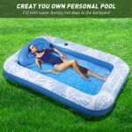 Inflatable Pool Floats?Tanning Pool Lounger Float – 4 in 1 Sun Tan Tub Sunbathing Pool Lounge Raft Floatie Toys Water Filled Tanning Bed Mat Pad for Adult Blow Up Pool Ball Pit Pool