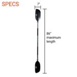 BKC KP224 86″ Kayak Paddle 2 Piece Heavy Duty Light Weight Paddle with Anti-Slip Grips