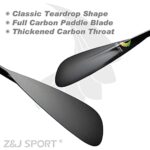 Z&J SPORT Outrigger Canoe Steering Paddle Hybrid OC Paddle for Steering Outrigger Canoe Straight Wooden Shaft & T-Grip (48″)