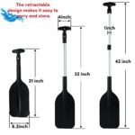 Telescoping Boat Paddle Collapsible Oar for Boat 21” – 42”, Collapsible Paddle for Boat Kayaking Rafting Jet Ski Canoe Outdoor Kayak Water Sports and Safety Boat Accessories 2 Pack, Black