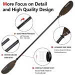 Kayak Angler Paddles with Adjustable Alloy Shaft and Plastic Blades Duarble, Adjustable Fishing Kayak Paddle with 25 in Fish Ruler Perfect for Kayak Fishing, 91inch(230cm )- 98.5 inch (250cm) (brown)