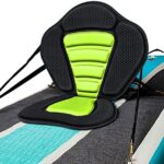 Kayak Seat Universal Padded Canoe Seat Fishing Boat Seat High Back Comfortable Backrest Support with Adjustable Strap & Detachable Storage Bag Paddleboard Seats (Green)