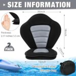 Lewtemi 2 Pieces Kayak Seat with Back Support Thicken Canoe Paddle Board Seat with Detachable Storage Bag Adjustable Sit On Top Paddleboard Seat Cushion for Kayaking Canoeing Rafting(Black Gray)