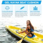 Anti Slip Kayak Seat Cushion,Thick Waterproof Seat Cushion Kayak Gel Seat Pad With Non-Slip Cover For Sit In Kayak Inflatable Kayak Canoe & Boat Kayak Accessories For Fishing Water Sports Outdoors