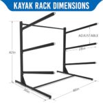 ZSLTLDU Kayak Storage Rack, Kayak Racks for Outdoor Storage, 3 Tier Heavy Duty Steel Adjustable Freestanding Kayak Stand for Paddleboard Surfboard for Indoor, Outdoor, Garage, Shed, Dock