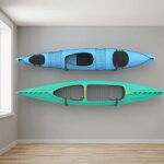 WALMANN Kayak Storage Rack, Wall Mount Kayak Hooks for Garage Utility Storage Hangers for Kayak, Canoe, Surfboard, Skiis, Snowboard, Paddle Board(2 Pairs)