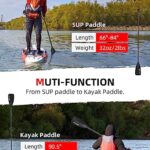 Abahub SUP Paddles – 4 Piece Adjustable Stand up Paddle – Lightweight Oar for Paddleboard, Aluminum Alloy PU Coated Shaft 68″ – 86″, Black Plastic Nylon Blade