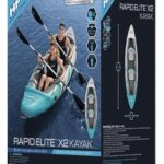 Bestway Hydro-Force 2-Person Rapid Elite Inflatable Kayak Set | Includes Kayak, 2 Aluminum Paddles, Hand Pump, 2 Fins and Carry Bag