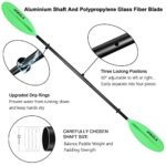 HIKULA Kayak Paddle 4 Pieces Aluminum Shaft and PP Blade Floating 86.6in/220cm, 90.5inch/230cm Lightweight Oars