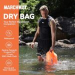 MARCHWAY Floating Waterproof Dry Bag Backpack 5L/10L/20L/30L/40L, Roll Top Sack Keeps Gear Dry for Kayaking, Rafting, Boating, Swimming, Camping, Hiking, Beach, Fishing (Orange, 10L)